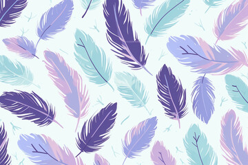 Fototapeta premium pattern featuring minimalistic and stylized illustrations of feathers. AI generative