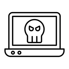 Computer Hacking Thin Line Icon