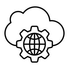 Cyberspace Thin Line Icon