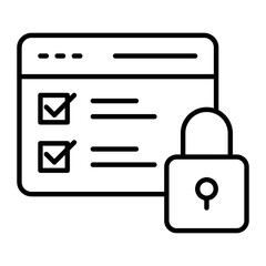 Data Security Thin Line Icon