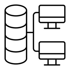 Distributed Data Thin Line Icon