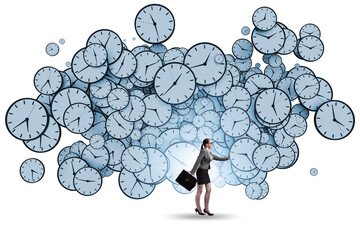 Time management concept with businesswoman