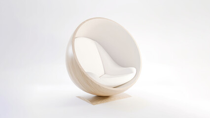 Pod Chair Concept made of Wood Generative by AI