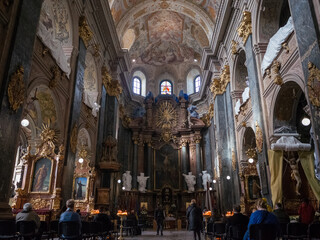 sacred interior of Saint Peter and Saint Paul church in lviv old city