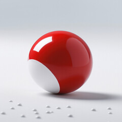 red ball on white background