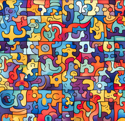 color puzzle pattern