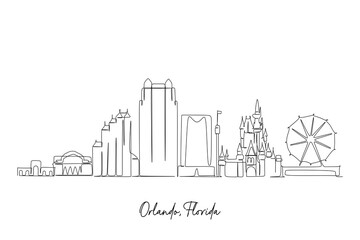 Outline cityscape of Orlando Florida, United States of America. Vector illustration.