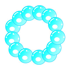 bubbles illustration with alphabet shape, bubbles illustration with letter shape