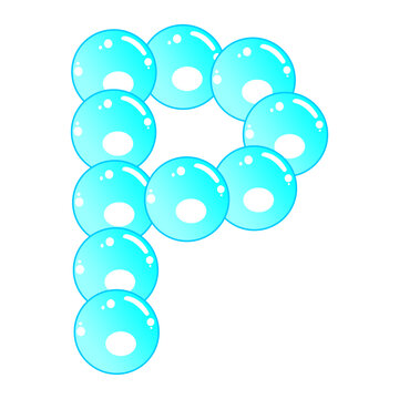 bubbles illustration with alphabet shape, bubbles illustration with letter shape
