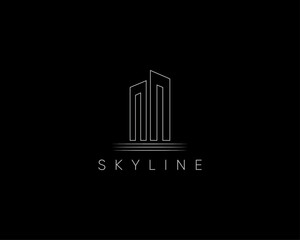 Modern real estate logo design concept. Elegant design for real estate agency, skyscrapers, cityscape planning, apartment complex, construction and architecture.