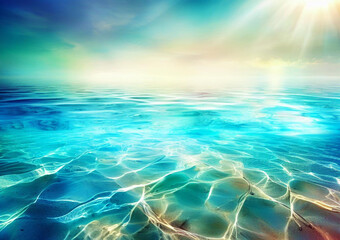 Fototapeta na wymiar blue sea and sun