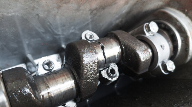 As the engine crankshaf cracks due to fatigue.
