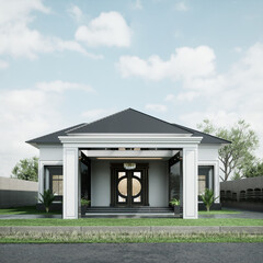 3D Render Classic Exterior House Design