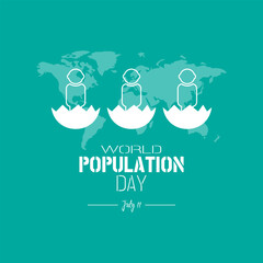 World Population Day greetings with humans hatch from eggs