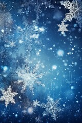 Blue snowflake winter snow background pattern, graphic resource for christmas and winter holiday, generative ai
