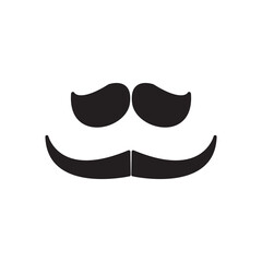 Icon of  Mustaches . Black silhouette of moustaches. Fathers day decorative element. Retro isolated vector