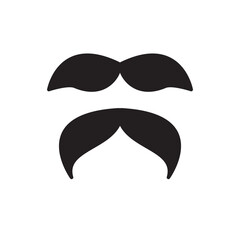 Bold mustache vector man fashion hair style icon. Flat illustration mustache.