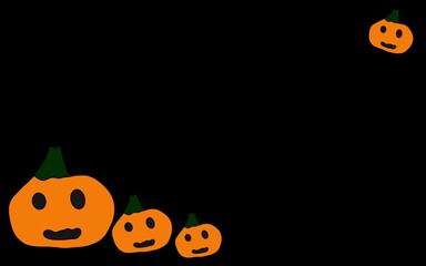 Cute pumpkins cartoon decoration in Halloween festival. Background and backdrop of horror pumpkin pattern.