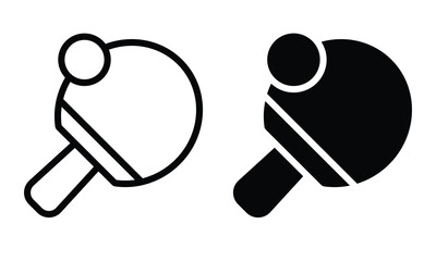Table tennis icon with outline and glyph style.
