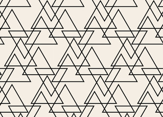 linear triangle vector pattern. abstract geometric pattern with crossing thin lines, triangles and polygons. - 611534541