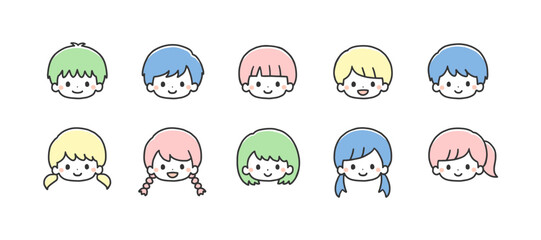 男の子5人と女の子5人のセット