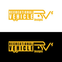 RV Recreational vehicle illustration logo designs vector