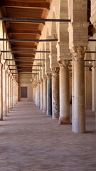 Columns supporting the portico around the courtyard in the Great Mosque of Kairouan in Kairouan, Tunisia