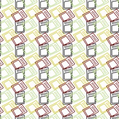 seamless pattern with card. hand draw background.