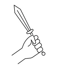 hand holding knife icon, vector best line icon.