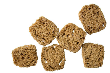 Rye toast bread with salt isolated on transparent background.