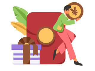 Internet finance and wealth management investment flat vector concept operation hand drawn illustration
