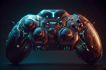 Digital Tech Covered Gaming Remote Control Detailed Elaborate Gaming  Generative AI Illustration