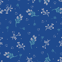 Sweet Romantic Floral Decoration Vector Graphic Seamless Pattern