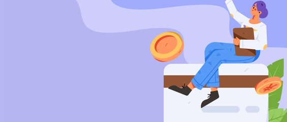 Internet finance and wealth management investment flat vector concept operation hand drawn illustration
