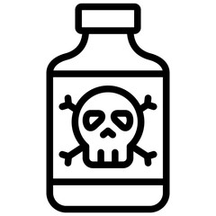 poison icon illustration design with outline