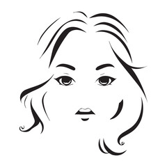 A Beautiful Women Face vector silhouette