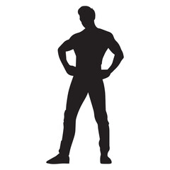 A Man Standing Vector silhouette illustration