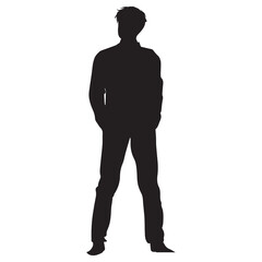 Obraz premium A Man Standing Vector silhouette illustration