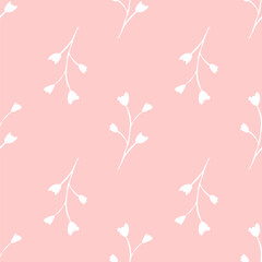 flowers pink nature pattern doodle hand drawn