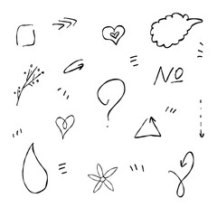 Obraz premium clouds signs arrows flowers hearts doodle icons