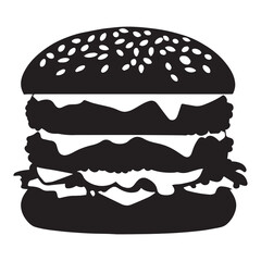 Burger vector silhouette illustration.
