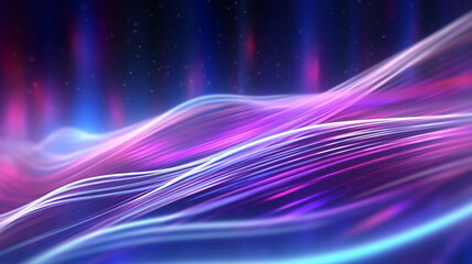 Futuristic abstract background glowing neon light, moving high speed waves and bokeh lights. Sci-fi concept wallpaper background, generative ai