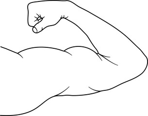 Obraz premium Strong Arm Outline Illustration Vector