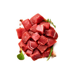 Beef isolated on white png transparency background