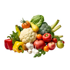 Fototapeta na wymiar Different types of Vegetables isolated png transparent