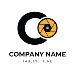 Abstract Camera logo design template 