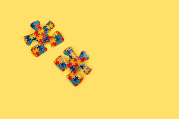 Autistic pride day - 18 june. World autism awareness day or month background. Colorful puzzle...