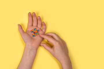 Autistic pride day - 18 june. World autism awareness day or month background. Copy space