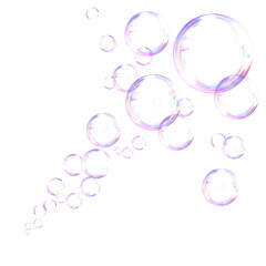 Soap bubbles effect in the air