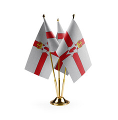 Small national flags of the Northern Ireland on a white background